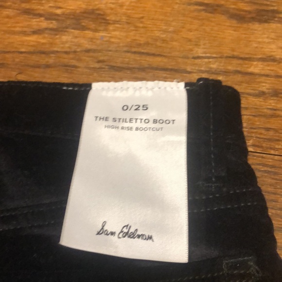 NWT Sam Edelman The Stiletto frayed bootcut high rise Velvet pants - Picture 5 of 12